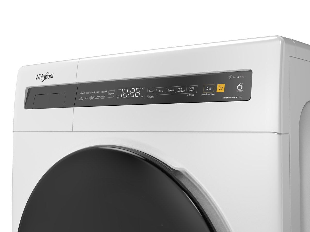 9kg Essentials Front Load Washer In White (Carton Damaged)