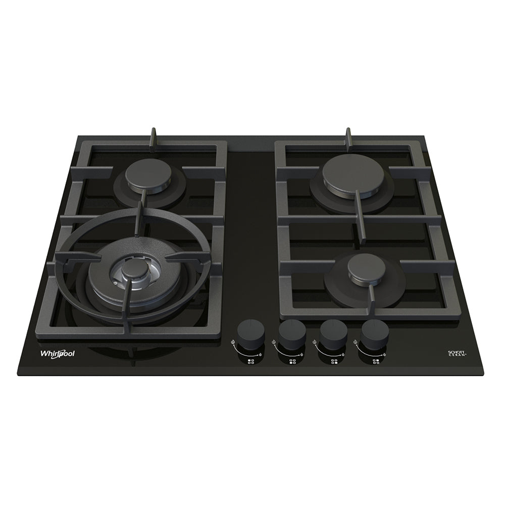 4 Cooktop 60cm 4 Burner Gas Cooktop In Black Glass – Whirlpool Australia