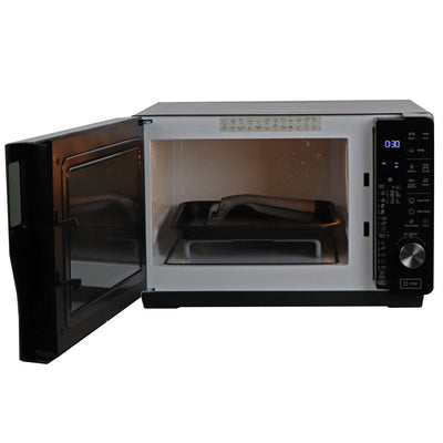 30L 800W Flatbed Crisp & Grill Inverter Microwave In Black (Carton Damaged)