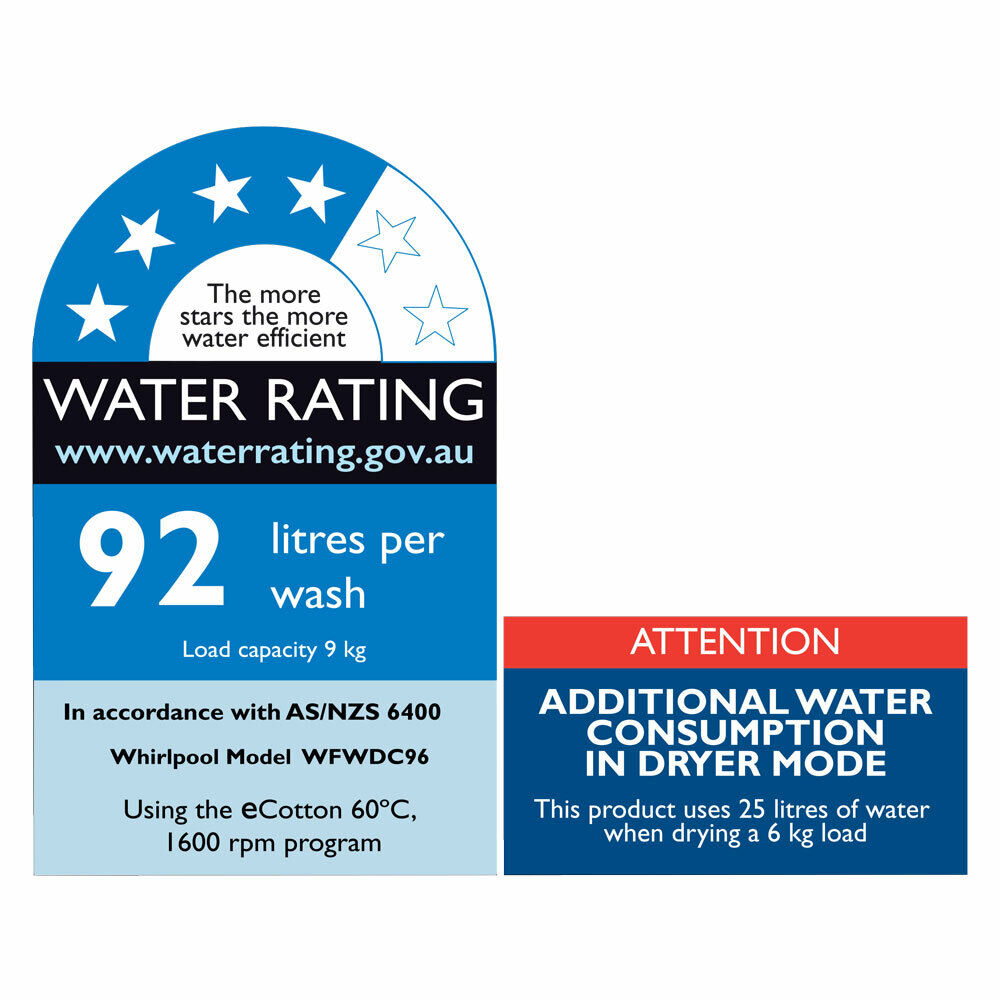 9kg Washer 6kg Dryer Combo Whirlpool Australia