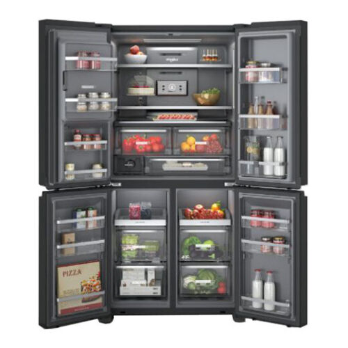 592L French Door Fridge/Freezer With Ice & Water in Black S/Steel